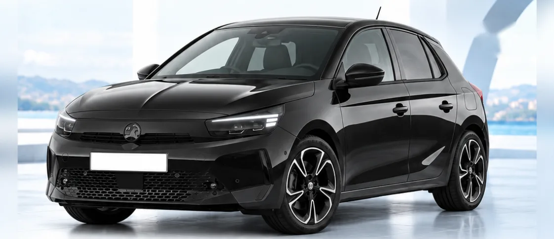 Vauxhall Corsa, front three-quarter view. Image for illustration; specification and colour may differ.