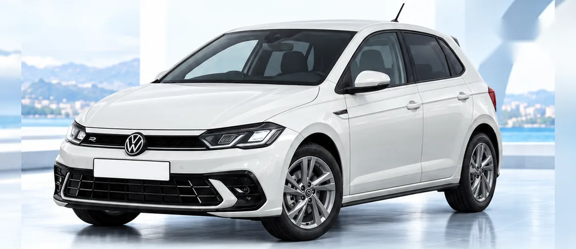 Volkswagen Polo, front three-quarter view. Image for illustration; specification and colour may differ.